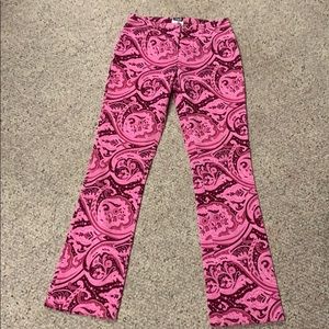 D&G women’s corduroy pants pink paisley size 28